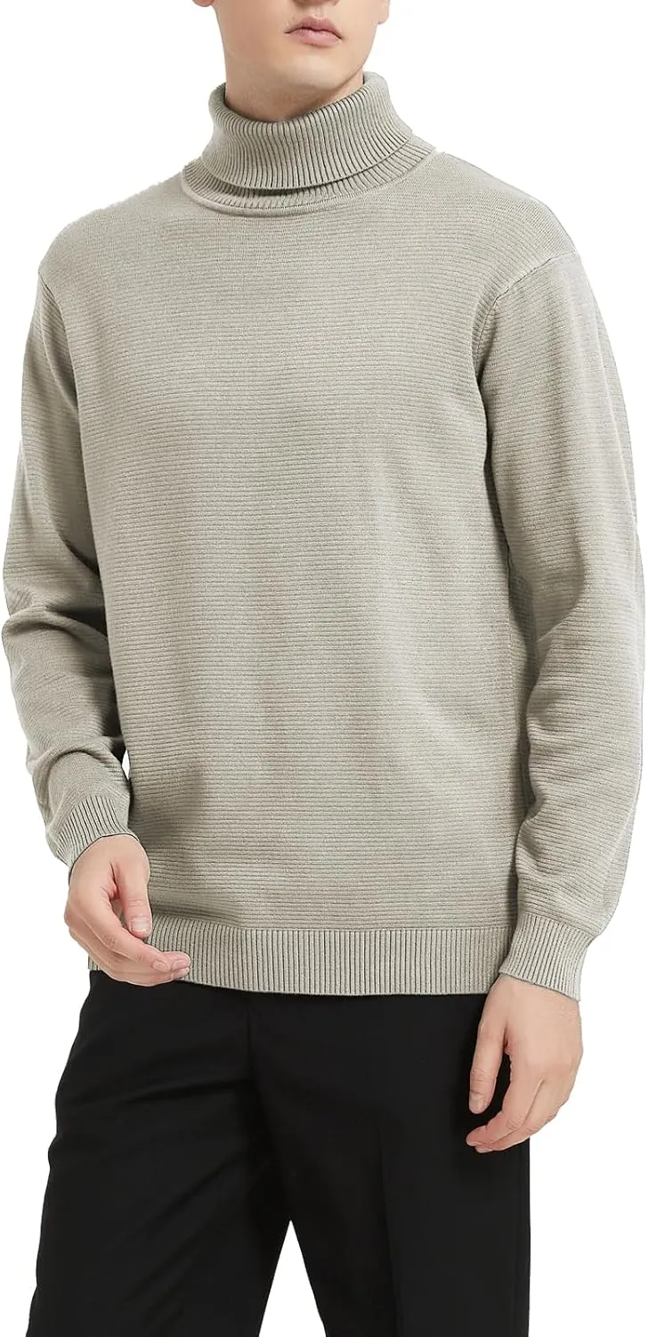 Men's Turtleneck Sweater, Slim Fit Pullover Sweaters for Men Roll Neck Sweater Long Sleeve Sweater