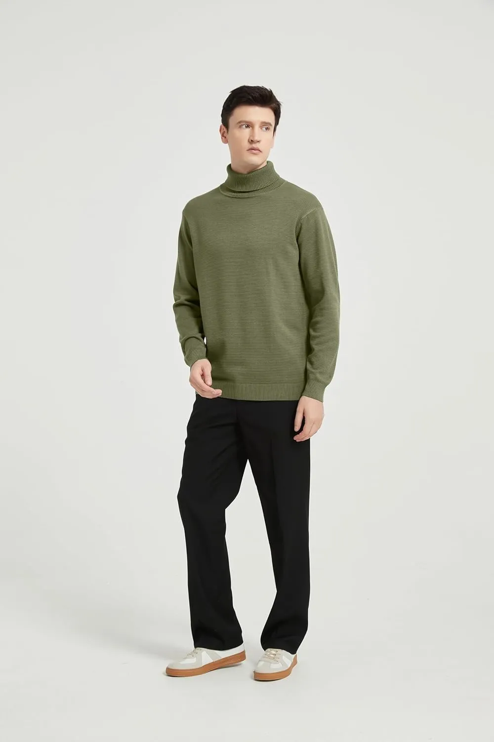 Men's Turtleneck Sweater, Slim Fit Pullover Sweaters for Men Roll Neck Sweater Long Sleeve Sweater