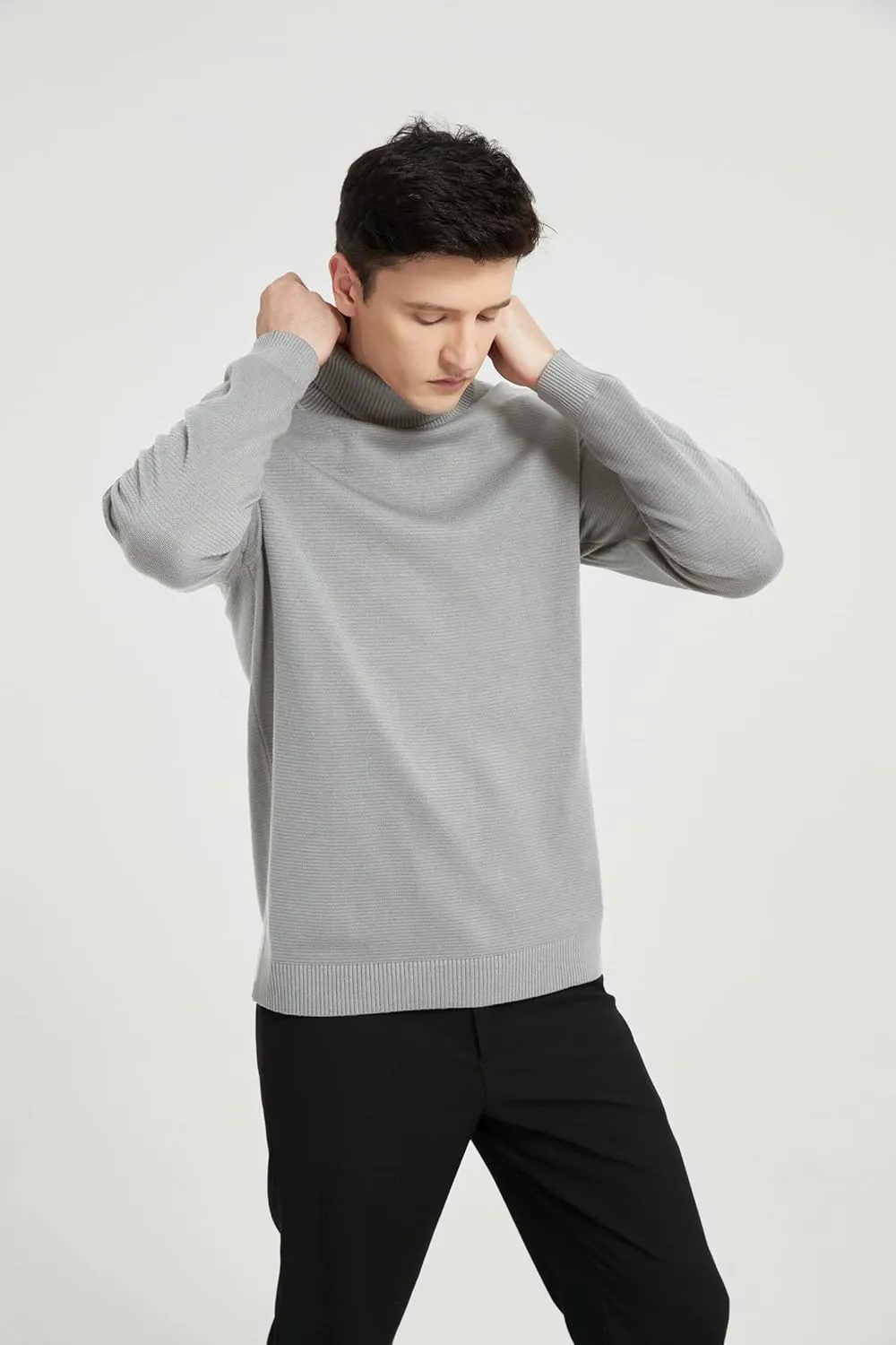 Men's Turtleneck Sweater, Slim Fit Pullover Sweaters for Men Roll Neck Sweater Long Sleeve Sweater