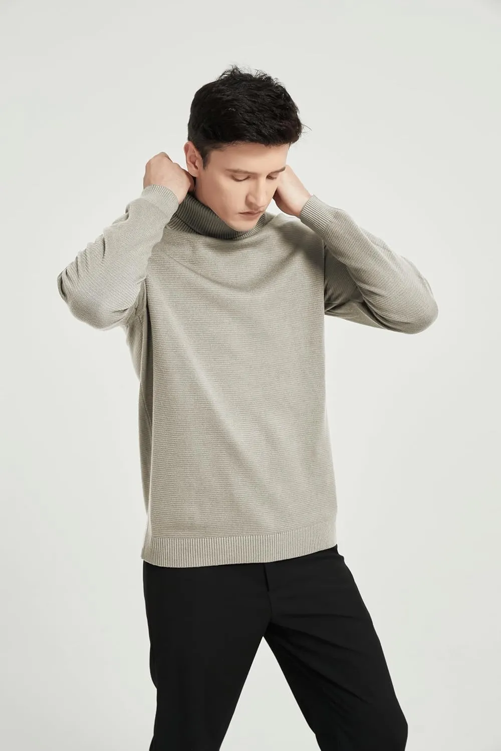 Men's Turtleneck Sweater, Slim Fit Pullover Sweaters for Men Roll Neck Sweater Long Sleeve Sweater