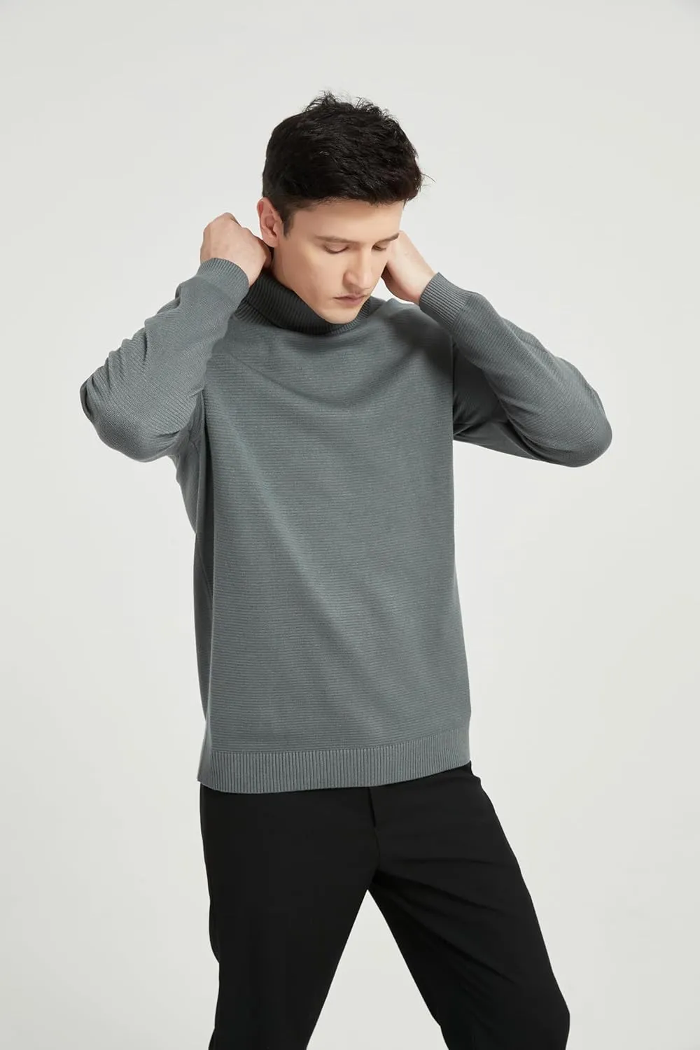 Men's Turtleneck Sweater, Slim Fit Pullover Sweaters for Men Roll Neck Sweater Long Sleeve Sweater