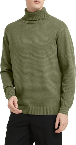 Men's Turtleneck Sweater, Slim Fit Pullover Sweaters for Men Roll Neck Sweater Long Sleeve Sweater