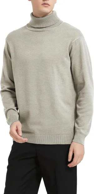Men's Turtleneck Sweater, Slim Fit Pullover Sweaters for Men Roll Neck Sweater Long Sleeve Sweater
