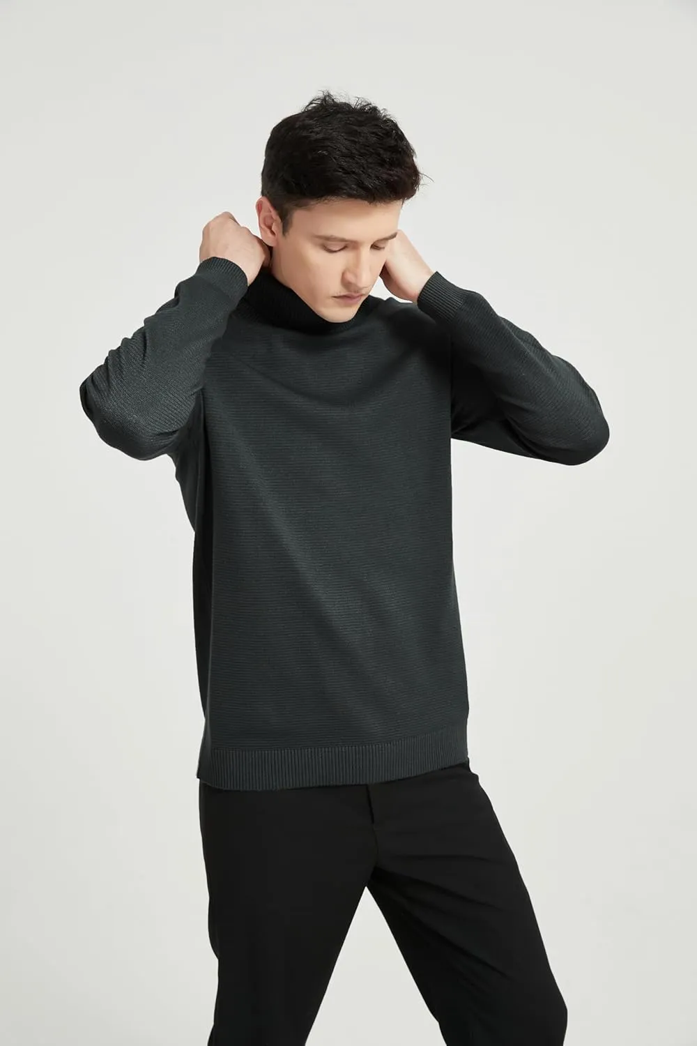Men's Turtleneck Sweater, Slim Fit Pullover Sweaters for Men Roll Neck Sweater Long Sleeve Sweater