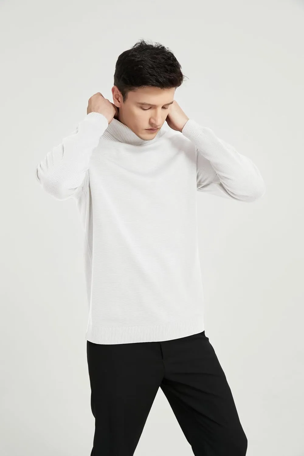 Men's Turtleneck Sweater, Slim Fit Pullover Sweaters for Men Roll Neck Sweater Long Sleeve Sweater