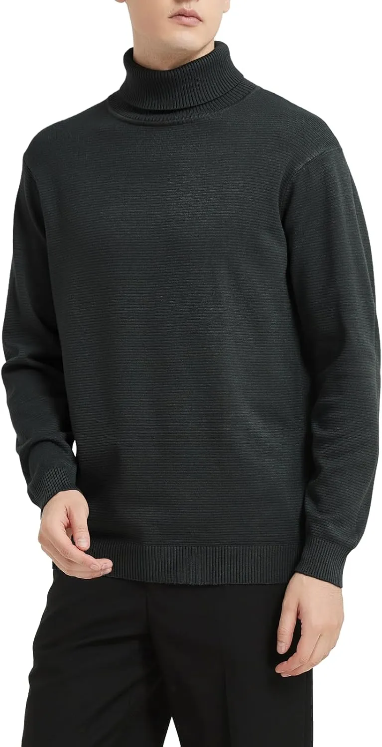 Men's Turtleneck Sweater, Slim Fit Pullover Sweaters for Men Roll Neck Sweater Long Sleeve Sweater