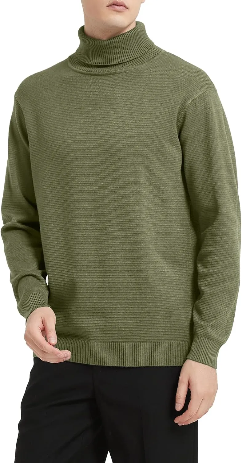 Men's Turtleneck Sweater, Slim Fit Pullover Sweaters for Men Roll Neck Sweater Long Sleeve Sweater