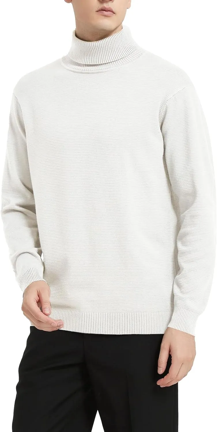 Men's Turtleneck Sweater, Slim Fit Pullover Sweaters for Men Roll Neck Sweater Long Sleeve Sweater