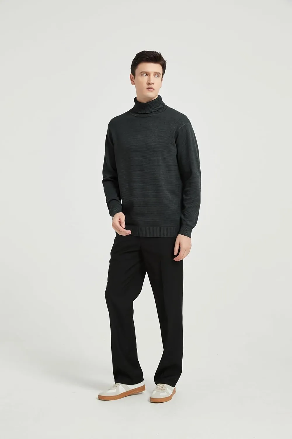 Men's Turtleneck Sweater, Slim Fit Pullover Sweaters for Men Roll Neck Sweater Long Sleeve Sweater
