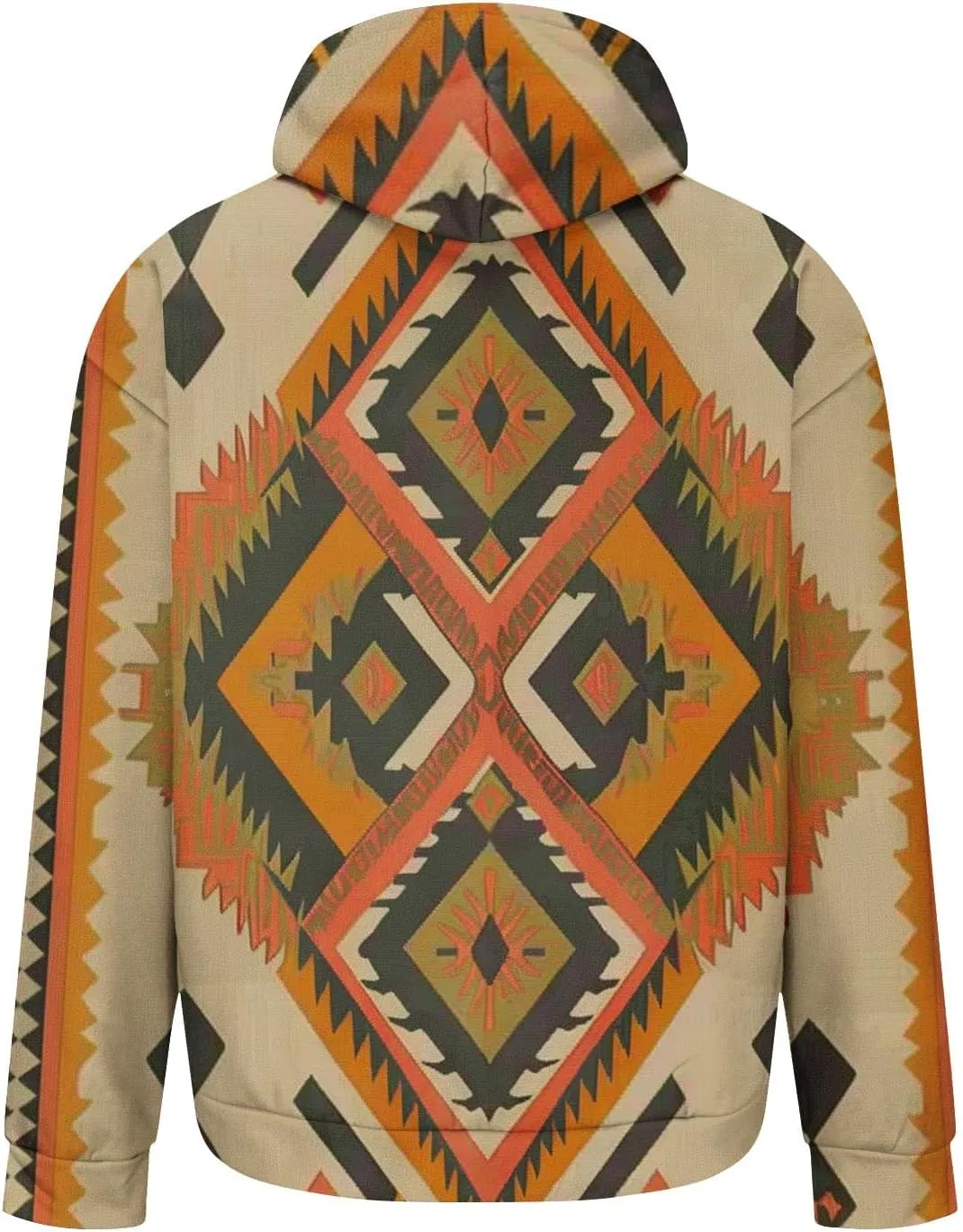 Men's Vintage Western Hoodies Aztec Ethnic Printed Tops Long Sleeve Tribal Ethnic Print Hooded Sweatshirts
