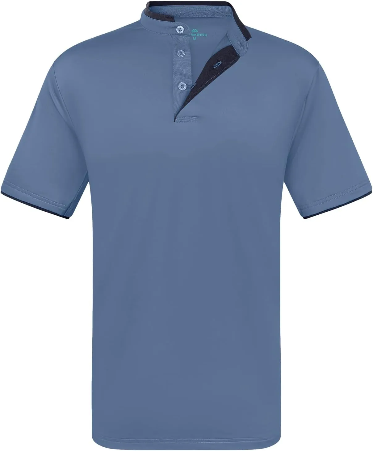 Mio Marino French Collar Henley Polo Shirt for Men – Lightweight - Moisture Wicking – Breathable Fabric