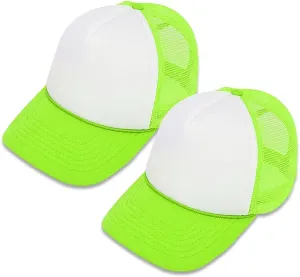 MR.R Sublimation Blanks Polyester Mesh Cap Mesh Hat Two Tone Trucker Summer Mesh Cap with Adjustable Snapback,2pcs per Pack