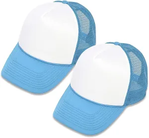 MR.R Sublimation Blanks Polyester Mesh Cap Mesh Hat Two Tone Trucker Summer Mesh Cap with Adjustable Snapback,2pcs per Pack