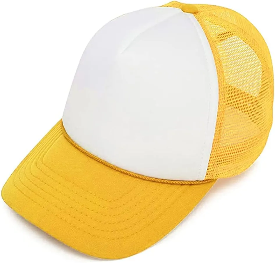 MR.R Sublimation Blanks Polyester Mesh Cap Mesh Hat Two Tone Trucker Summer Mesh Cap with Adjustable Snapback,2pcs per Pack