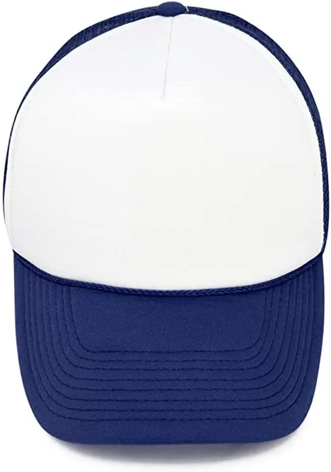 MR.R Sublimation Blanks Polyester Mesh Cap Mesh Hat Two Tone Trucker Summer Mesh Cap with Adjustable Snapback,2pcs per Pack