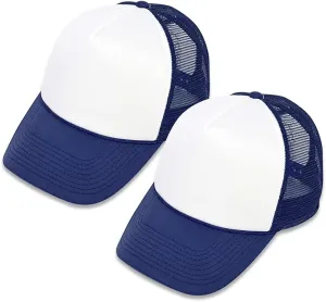 MR.R Sublimation Blanks Polyester Mesh Cap Mesh Hat Two Tone Trucker Summer Mesh Cap with Adjustable Snapback,2pcs per Pack