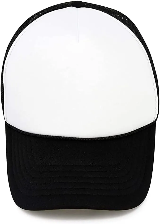 MR.R Sublimation Blanks Polyester Mesh Cap Mesh Hat Two Tone Trucker Summer Mesh Cap with Adjustable Snapback,2pcs per Pack