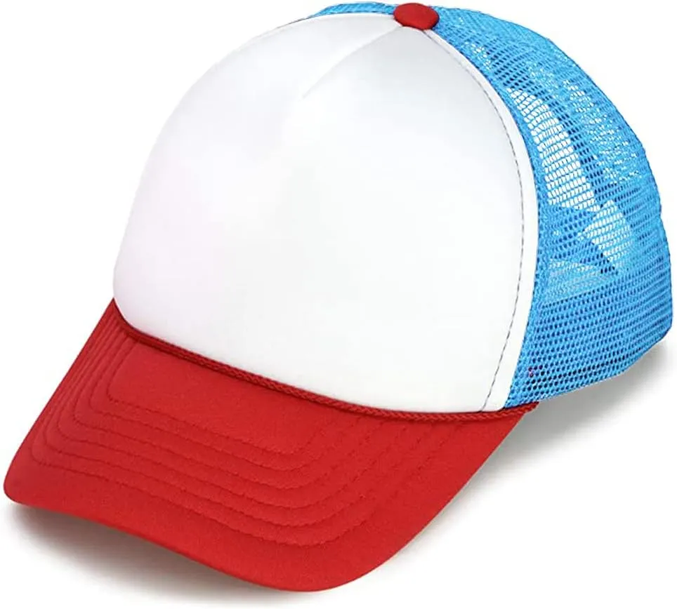 MR.R Sublimation Blanks Polyester Mesh Cap Mesh Hat Two Tone Trucker Summer Mesh Cap with Adjustable Snapback,2pcs per Pack