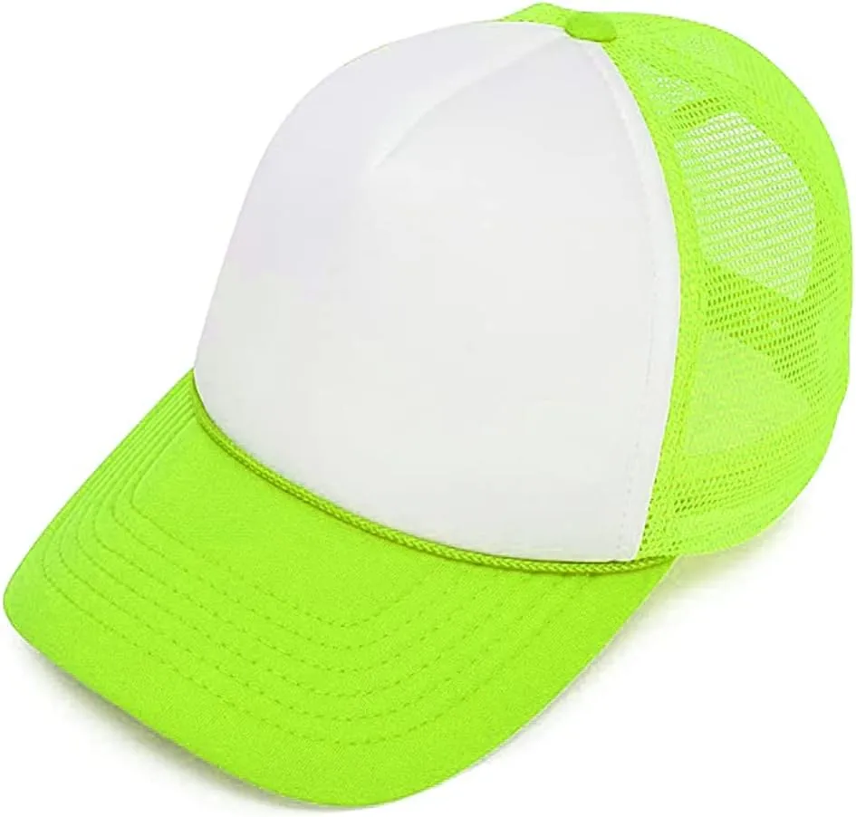 MR.R Sublimation Blanks Polyester Mesh Cap Mesh Hat Two Tone Trucker Summer Mesh Cap with Adjustable Snapback,2pcs per Pack