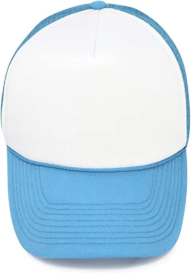 MR.R Sublimation Blanks Polyester Mesh Cap Mesh Hat Two Tone Trucker Summer Mesh Cap with Adjustable Snapback,2pcs per Pack