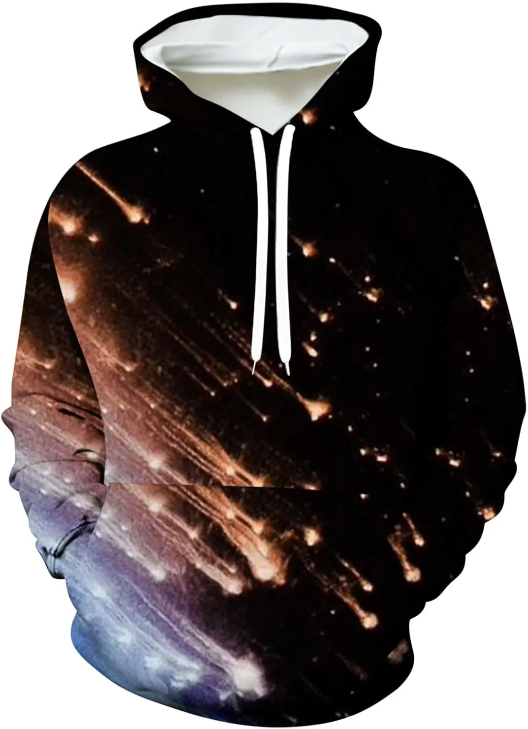 Muscularfit Hoodies for Men Graphic Funny Tie Dye Print Pullover Casual Stylish Long Sleeve Hooded Sweatshirts Loose Shirts