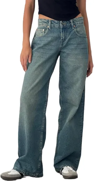 Mxiqqpltky Low Rise Jeans for Women Mom Jeans Wide Straight Leg Baggy Jeans Y2k Vintage Boyfriend Denim Pants Streetwear