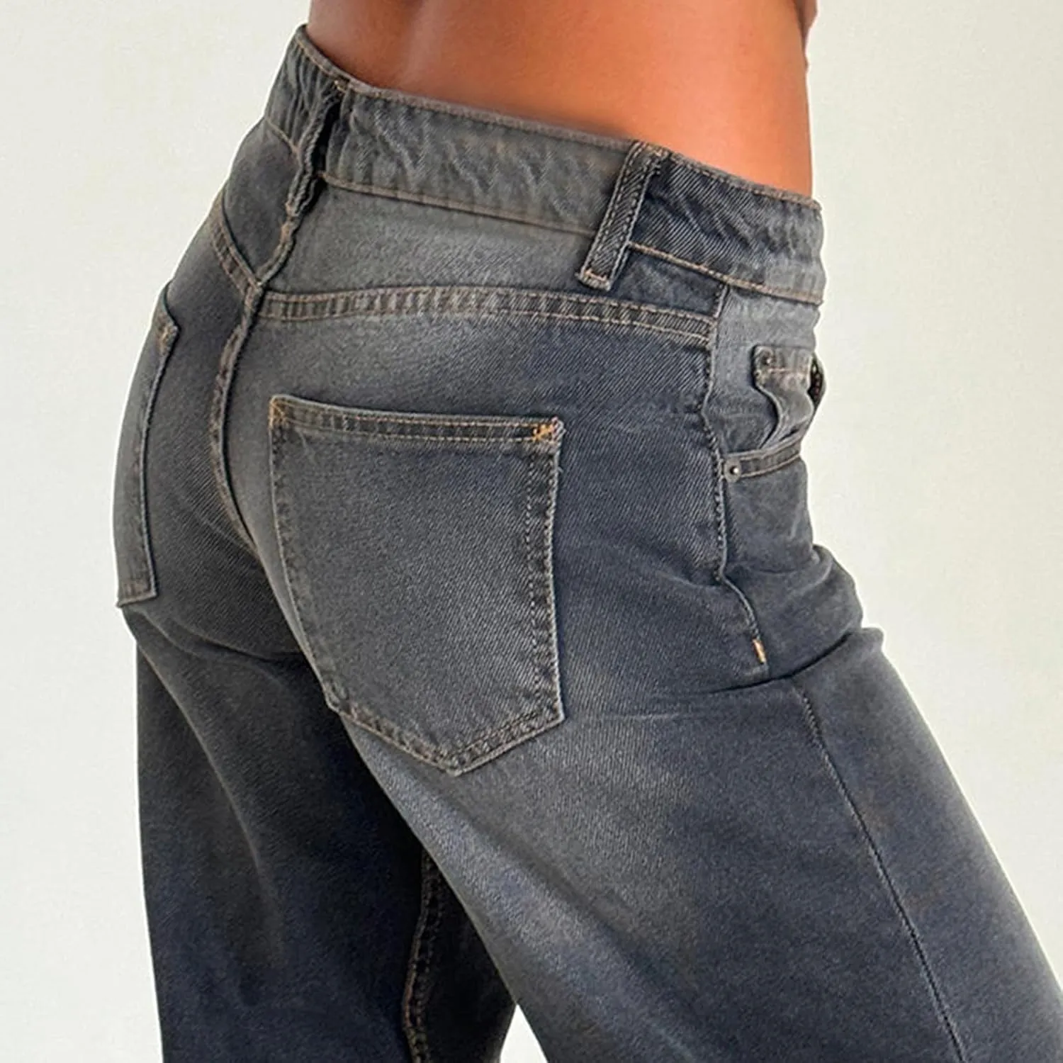 Oplxuo Womens Jeans High Waisted Straight Leg Baggy Boyfriend Jeans for Women Trendy Stretch Denim Pants with Pockets