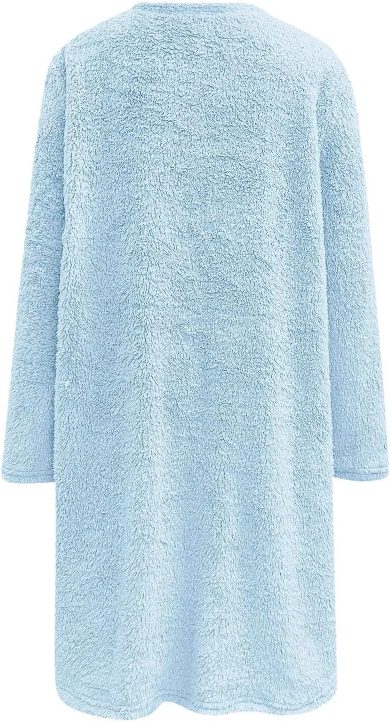 Oversized Sweaters For Women Casual Fleece Fuzzy Faux Shearling Warm Winter Outwear Jacket Shaggy Coat Cute Sweater