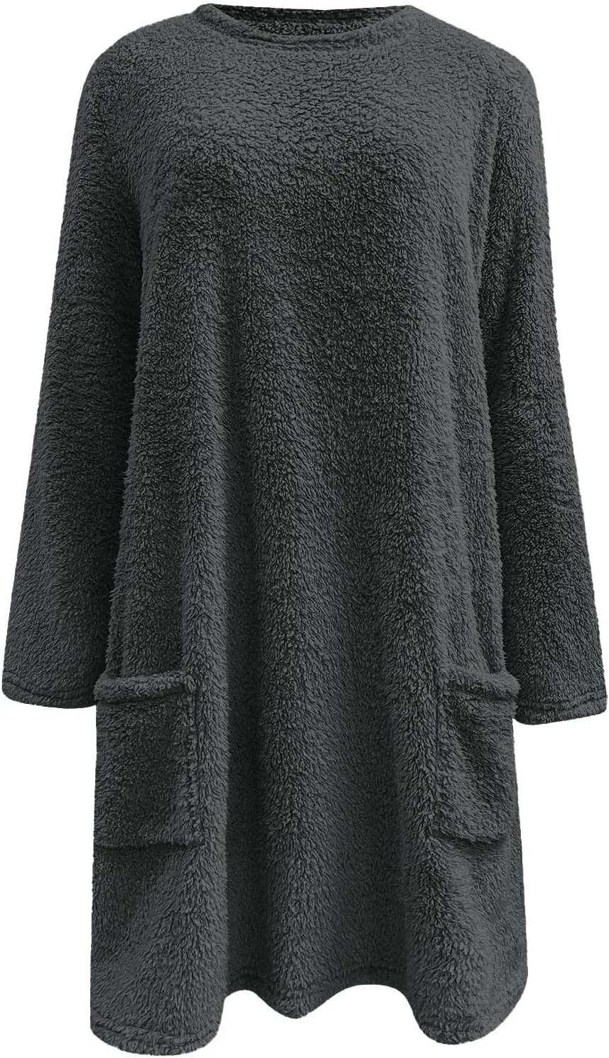 Oversized Sweaters For Women Casual Fleece Fuzzy Faux Shearling Warm Winter Outwear Jacket Shaggy Coat Cute Sweater