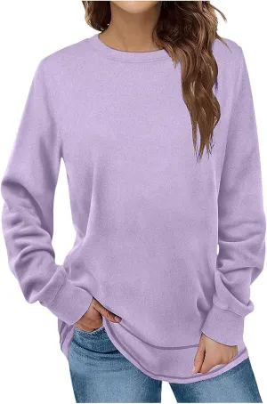 Oversized Sweatshirt for Women Casual Crewneck Long Sleeve Tops Fleece Comfy Loose Fit Fall 2023 Trendy Clothes
