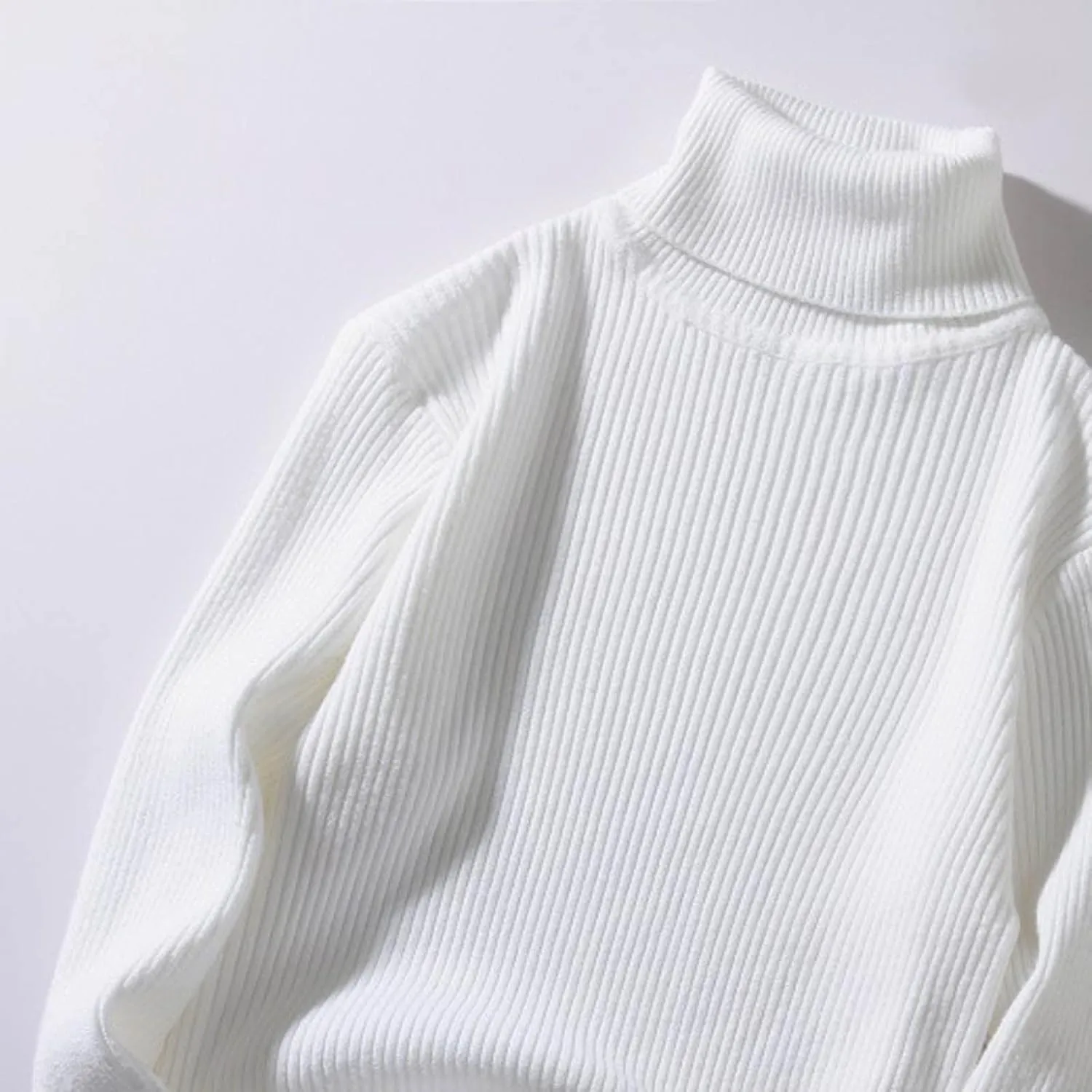 Oversized Turtleneck Ribbed Knitted Sweaters for Men Long Sleeve Solid Pullover Sweaters Casual Winter Warm Sweater