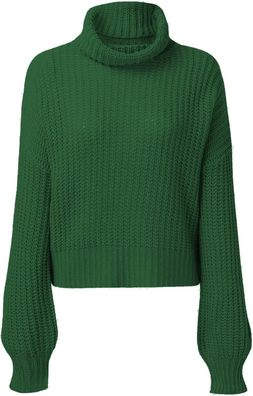 Oversized Turtleneck Sweater for Womens Ribbed Knit Chunky Pullover Winter Warm Plus Size Nylon Fall Trendy Sweaters