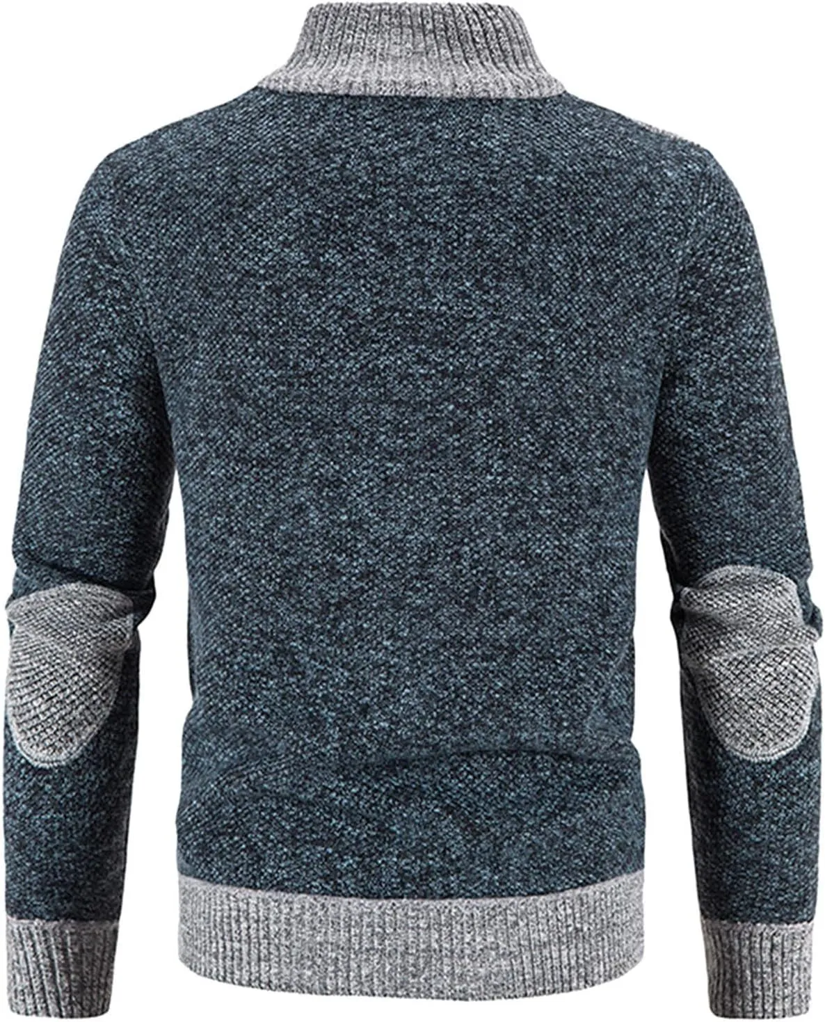 Patchwork Sweater Jackets for Men Full Zip Cardigan Jumpers Casual Stand Collar Jacket Knitted Patchwork Sweaters