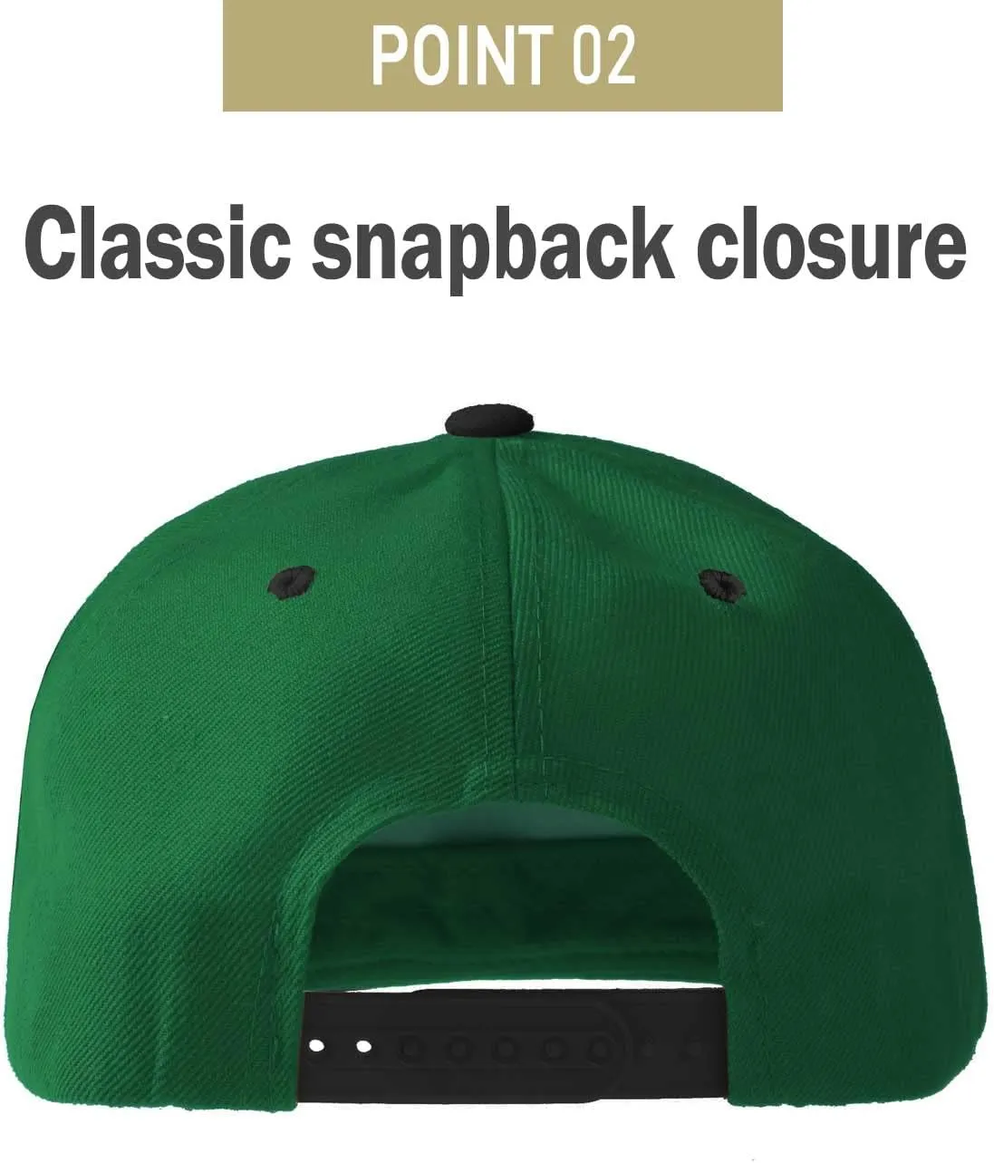 PLAIN GEAR Classic Flat Bill Hats for Men & Women Snapback Brim Hat - Blank Snap Back Two-Tone Color with Snap Closure