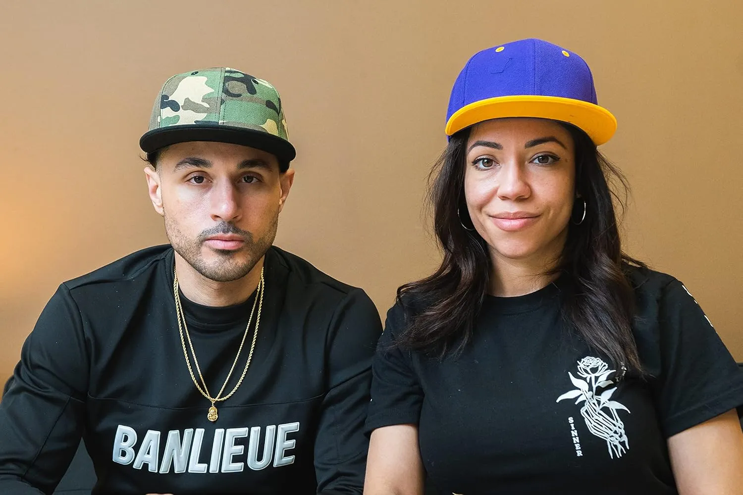 PLAIN GEAR Classic Flat Bill Hats for Men & Women Snapback Brim Hat - Blank Snap Back Two-Tone Color with Snap Closure