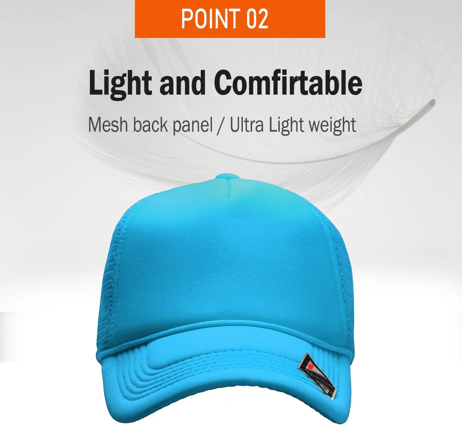 PLAIN GEAR Foam(Sponge) Front Mesh Back 5 Panel Trucker Hat, Adjustable, Light Weight Snapback Cap Solid/Two Tone