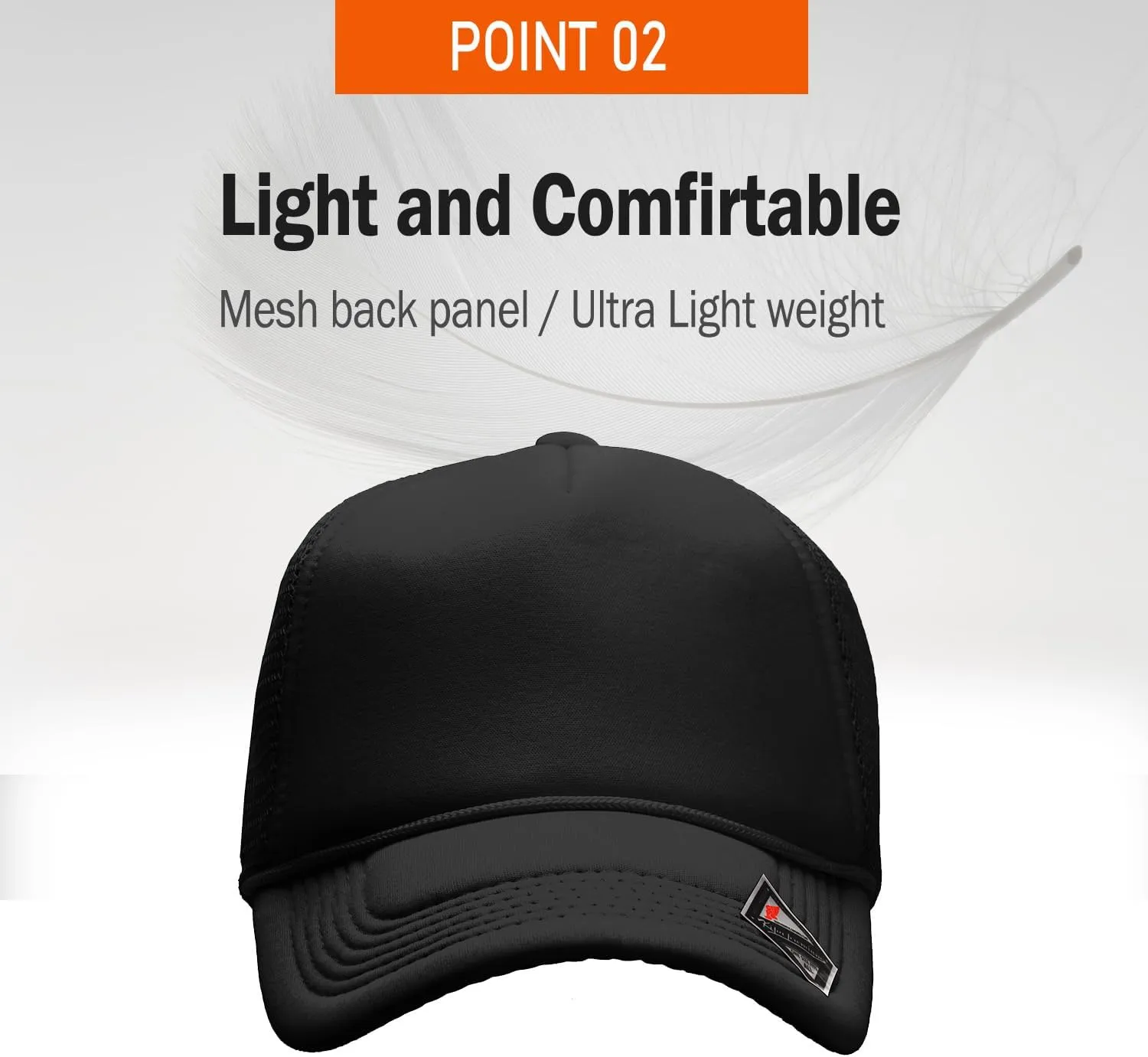 PLAIN GEAR Foam(Sponge) Front Mesh Back 5 Panel Trucker Hat, Adjustable, Light Weight Snapback Cap Solid/Two Tone
