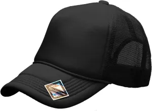 PLAIN GEAR Foam(Sponge) Front Mesh Back 5 Panel Trucker Hat, Adjustable, Light Weight Snapback Cap Solid/Two Tone