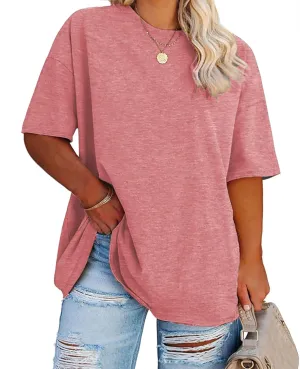 Plus Size Oversized T Shirts Women Drop Shoulder Half Sleeve Tshirt Tee Casual Summer Tunic Tops