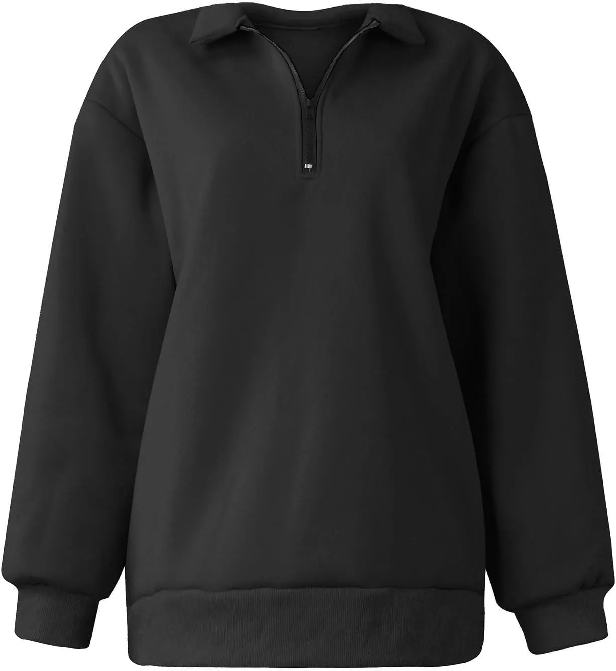 Quarter Zip Pullover Women Loose Fit Fleece Oversized Sweatshirt Comfy Half Zip Lightweight Sweatshirts Fall Clothes