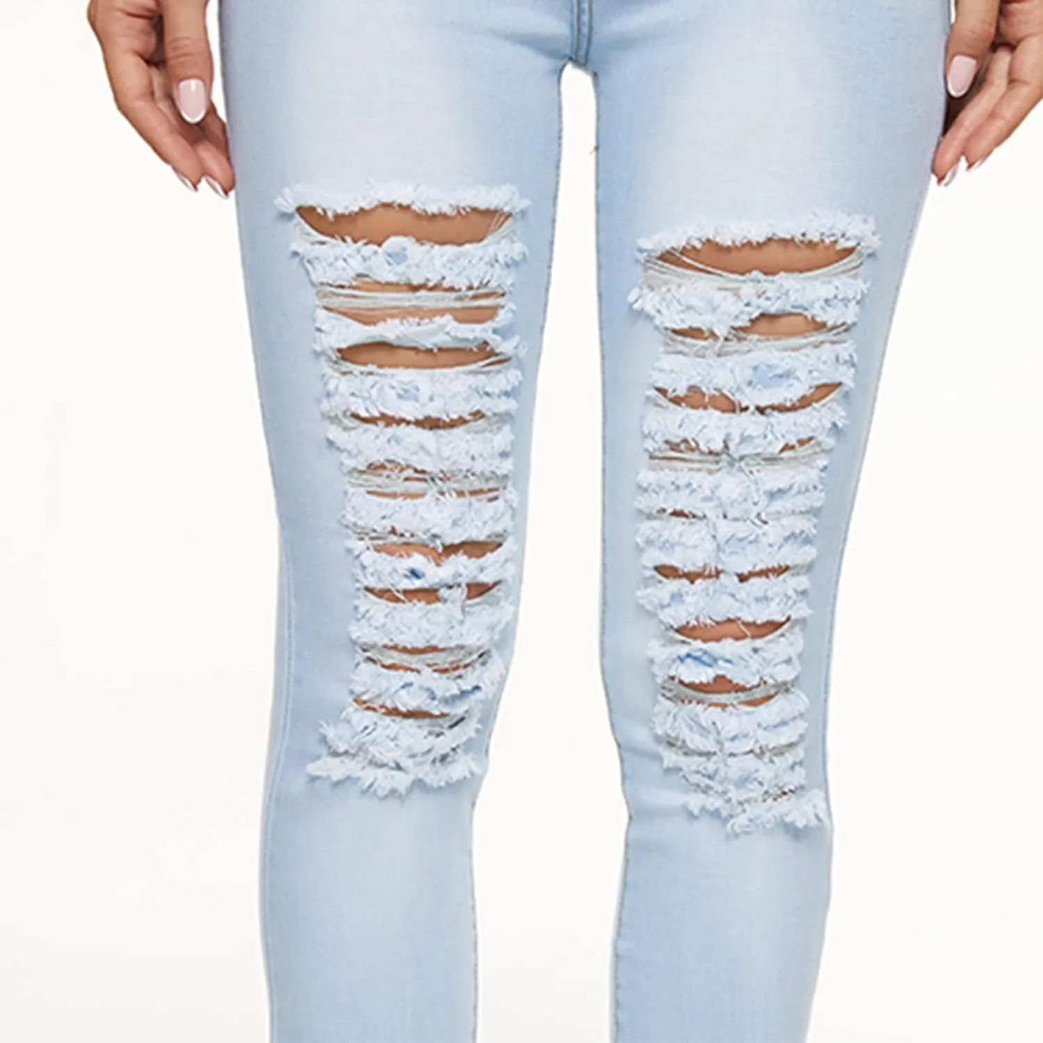 Ripped Jeans Womens Bell Bottom Jeans for Women High Rise Flare Pants Destroyed Distressed Skinny Retro Denim
