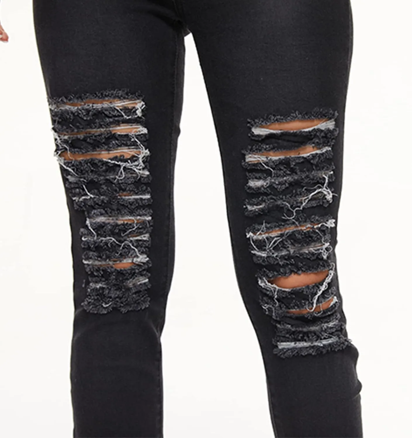 Ripped Jeans Womens Bell Bottom Jeans for Women High Rise Flare Pants Destroyed Distressed Skinny Retro Denim