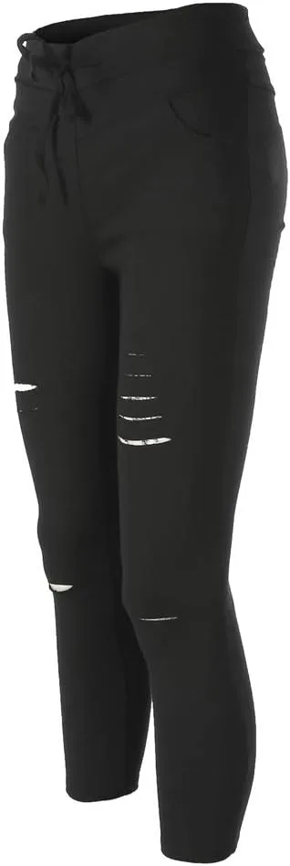 Ripped Skinny Jeans for Women High Waisted Distressed Leggings Tummy Control Stretchy Jeans Trousers