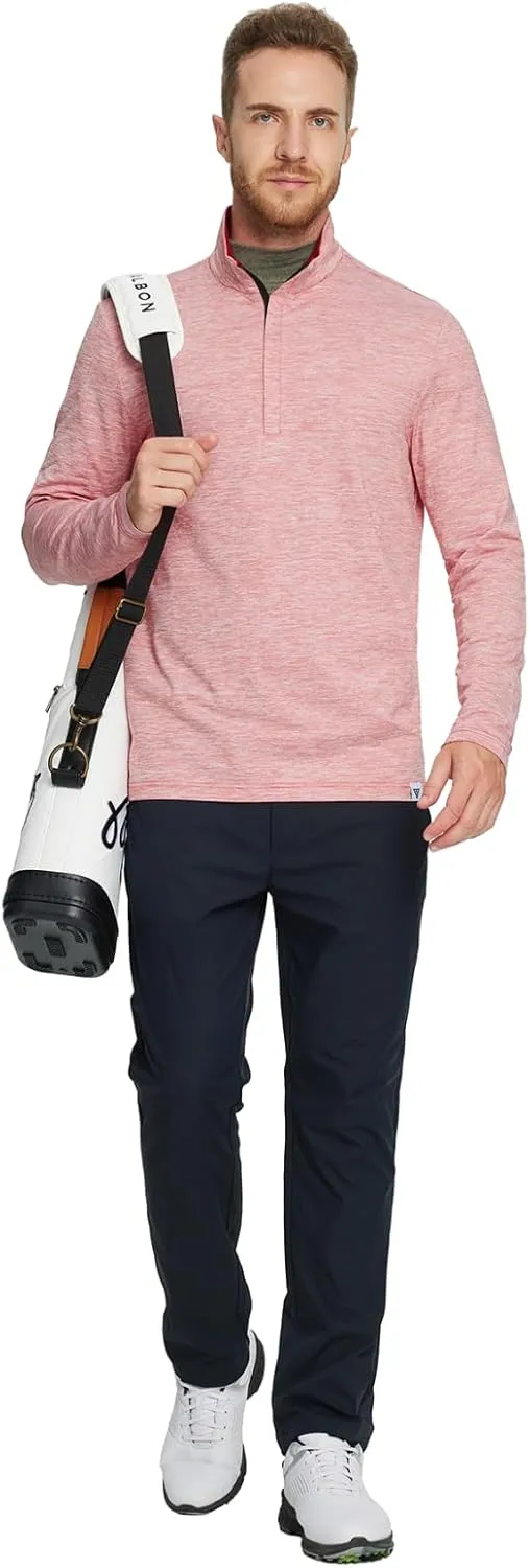 Rouen Quarter Zip Pullover Men Performance Dry Fit Mock Neck Brushed Casual Sports Golf Mens 1/4 Zip Pullover Sweatshirts