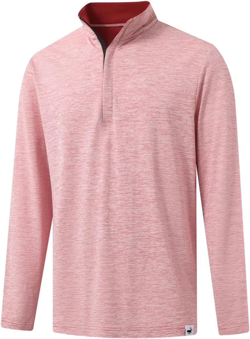 Rouen Quarter Zip Pullover Men Performance Dry Fit Mock Neck Brushed Casual Sports Golf Mens 1/4 Zip Pullover Sweatshirts