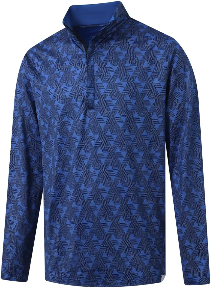 Rouen Quarter Zip Pullover Men Performance Dry Fit Mock Neck Brushed Casual Sports Golf Mens 1/4 Zip Pullover Sweatshirts