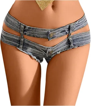 Sexy Low Rise Jeans Shorts for Women 2024 Summer Teen Girls Fashion Y2K Streetwear Denim Shorts Trendy Hot Short Jeans