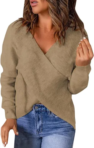 SHAOBGE Womens Sweaters Long Sleeve Pullovers Spring Fashion for Women 2023 American Vintage Sweater