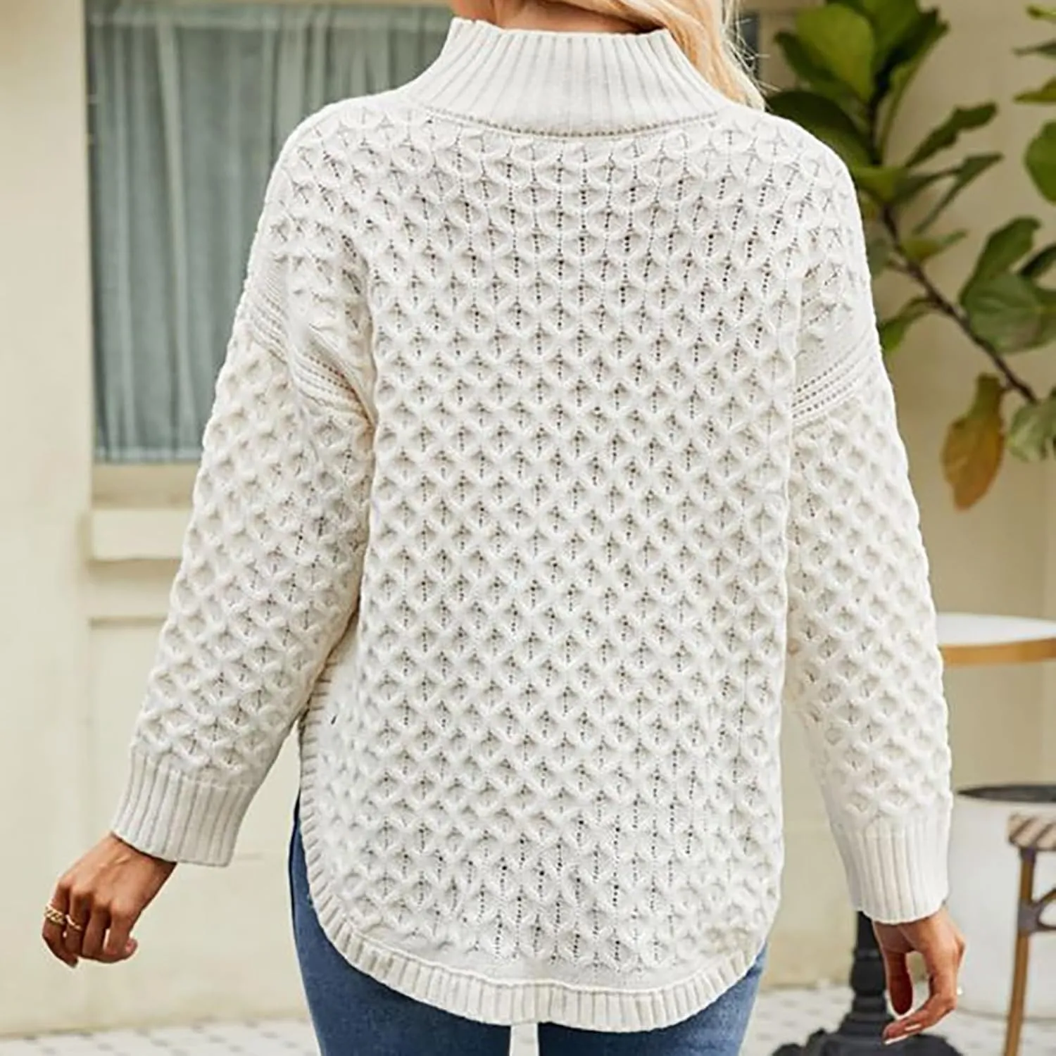 SHAOBGE Womens Sweaters Striped Sweater Pullover Women Winter Jackets Women's Black Sweater