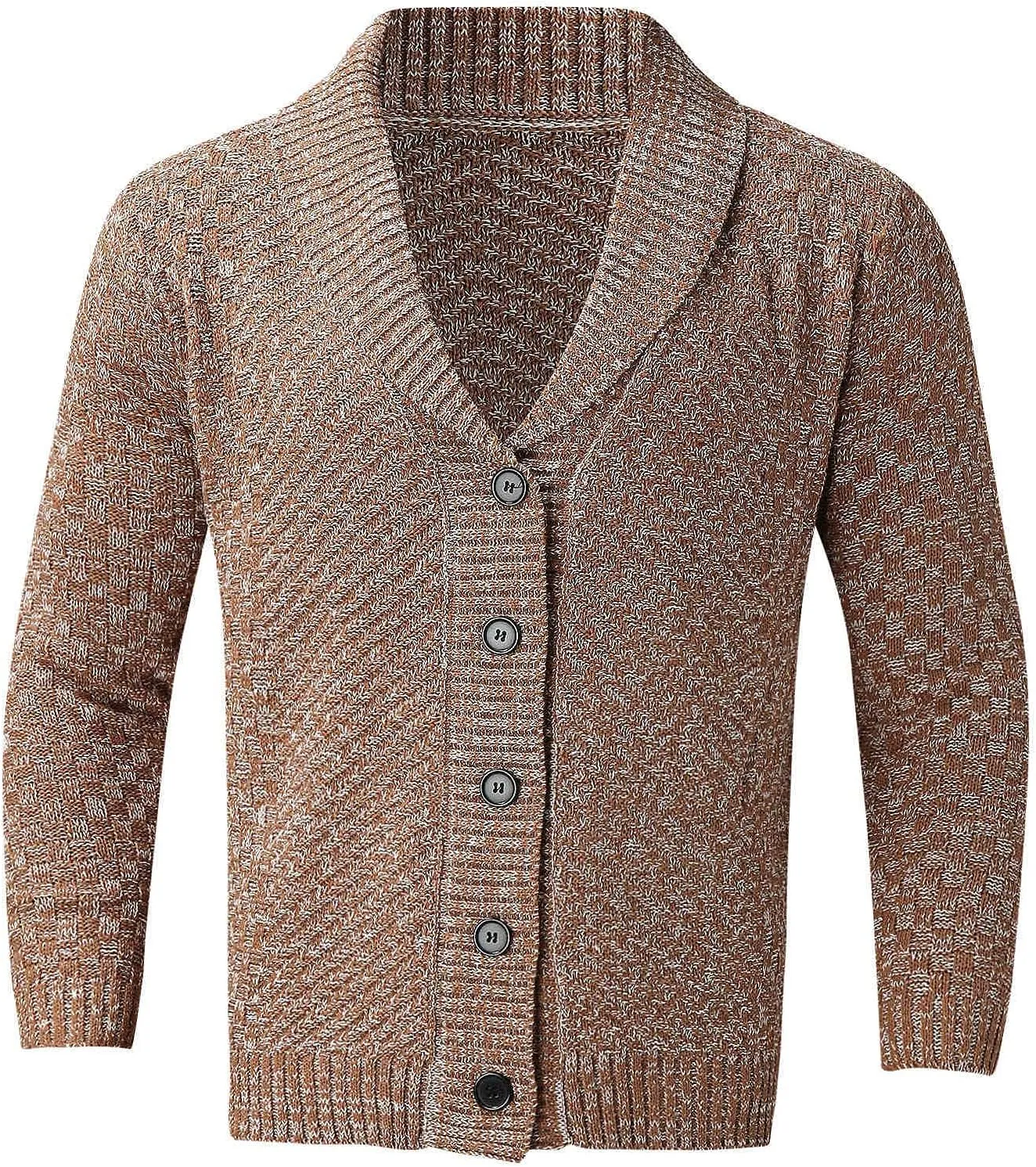 Shawl Collar Cardigan Sweater for Men's Warm Knit Button Down Coats Hipster Simple Versatile Overcoat Utility Sweater